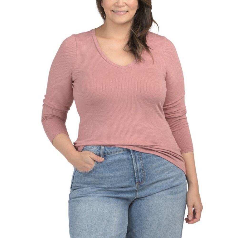 NWT Cyrus Ash Rose Rib Knit Top